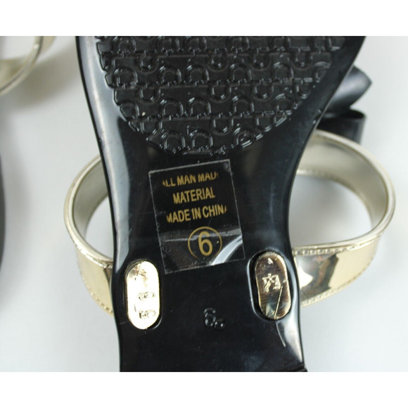 Soda Flip Flop Sandals Rhinestone Embellished Bow Women 6 Summer Black Silver - Picture 7 of 7